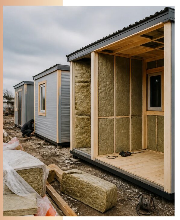 Изготовление утепленных дачных бытовок под ключ в Феодосии